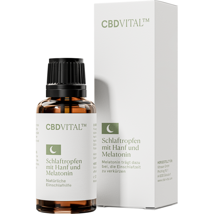 CBD VITAL Schlaftropfen mit Hanf und Melatonin - Vorderansicht