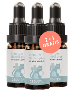 CBD Hanf&ouml;l f&uuml;r Katzen ★ 2 + 1 GRATIS